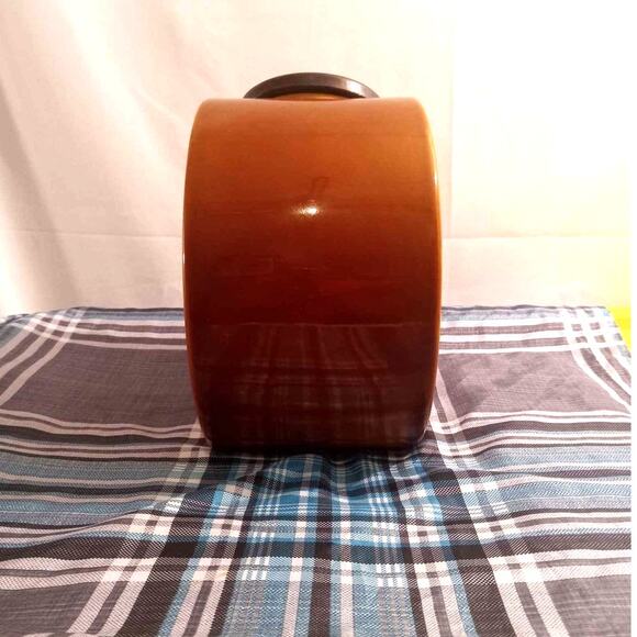 Vintage Hyalyn 200 D Burnished Brown Tilted Ceramic Cookie Jar - - Picture 4 of 8